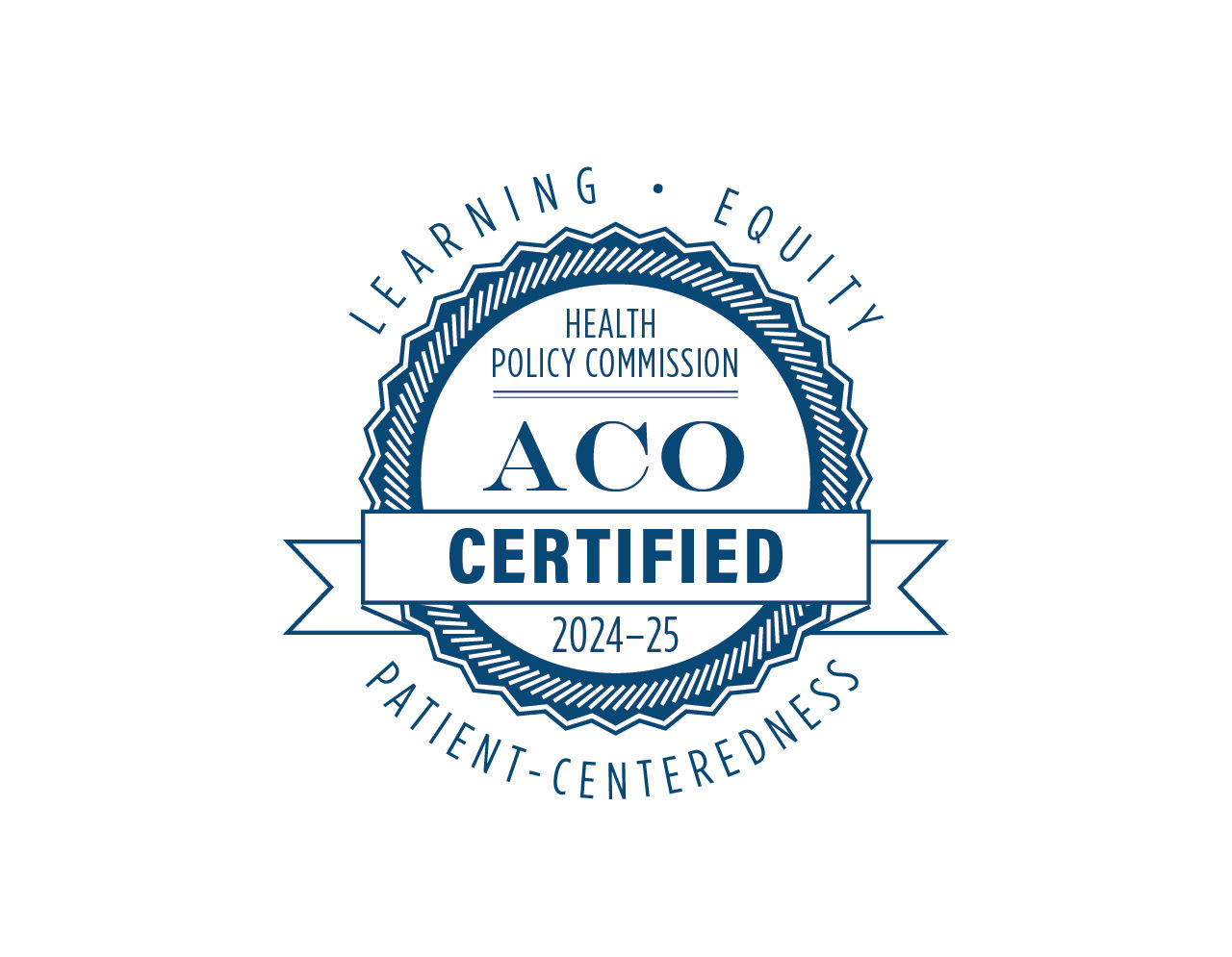 ACO certification seal from Health Policy Commission for 2024-2025