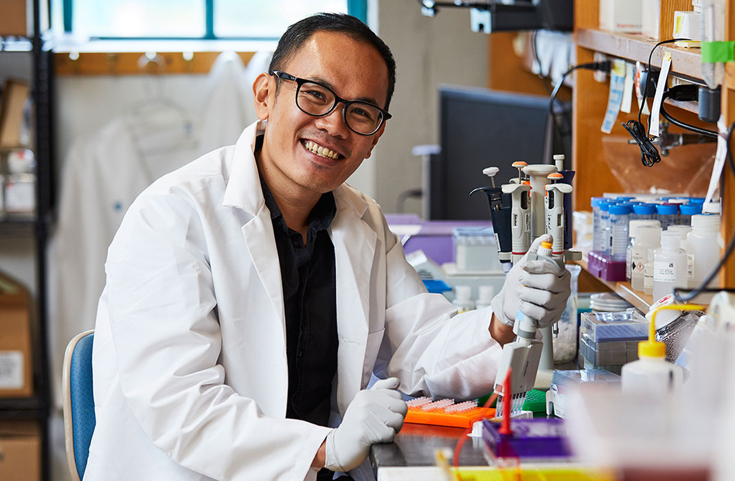 Smiling scientist in lab