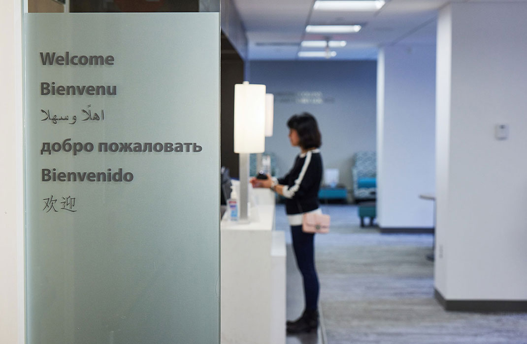 Welcome sign in multiple languages
